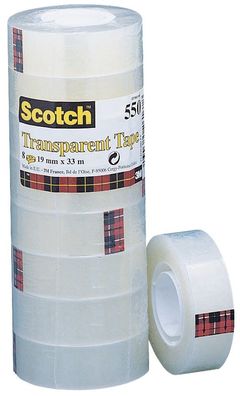 Scotch® 5501933 Klebeband Transparent 550, Polypropylenfolie, Bandgröße 33 m x 19