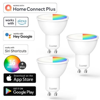 Hama 3x WLAN LED-Lampe E14 5W RGB Kerze Dimmbar App-Steuerung für Alexa Google