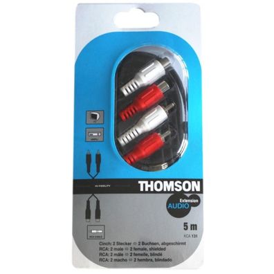 Thomson HQ Cinch-Verlängerung 5m RCA Buchse auf Stecker Verlängerungskabel Kabel