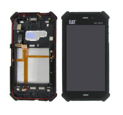 100% Original CAT S50 Display LCD Gehäuse Rahmen Touch Screen Glas Schwarz Black