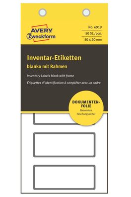 Avery Zweckform EigentumsEtiketten InventarEtiketten Aufkleber mit Laminat