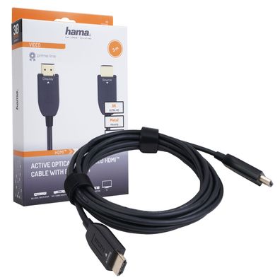 Hama 3m HDMI-Kabel Anschluss-Kabel Optisch Aktiv 8K 4K 3D Full-HD TV Konsole PC