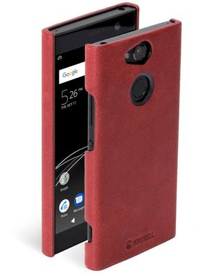 Krusell Cover Leder HardCase Schale SchutzHülle Tasche für Sony Xperia XA2