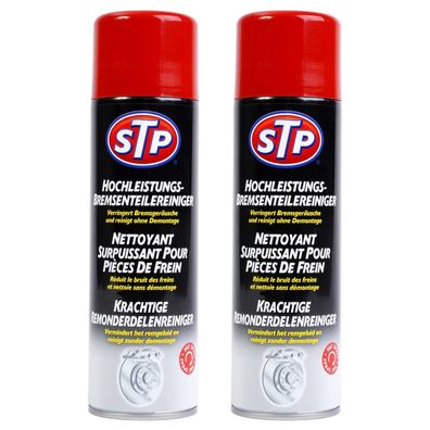 2x PACK STP Bremsen-Reiniger Spray 500ml Teile-Reiniger Entfettet Motor Auto KFZ