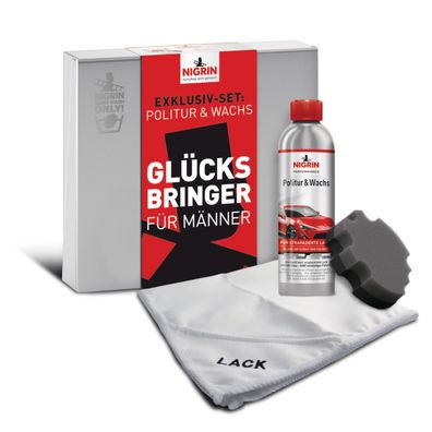 Nigrin GeschenkPack LackPolitur + AutoWachs + ApplikationsSchwamm + Tuch Set