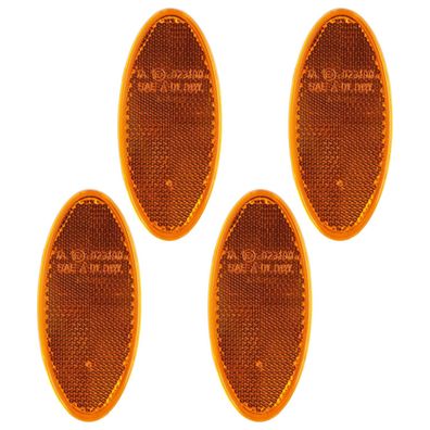 4x Hella Reflektor Rückstrahler Gelb Orange Selbstklebend Anhänger Auflieger LKW