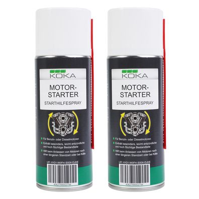 KOKA 2x StarthilfeSpray 400ml KaltStart Auto MotorStart Pilot StarterSpray