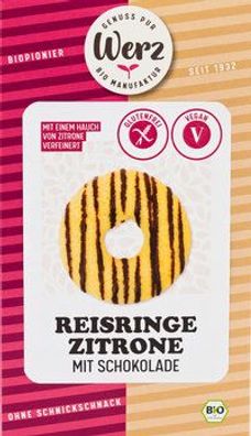 Naturkornmühle Werz Reis Ringe Zitrone mit Schokolade, Vollkornkekse, glutenfrei