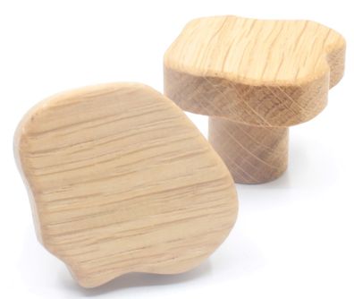 Möbelknopf Eiche massiv, Holzknopf Ø 40mm - Ø 70mm, Schrankknopf