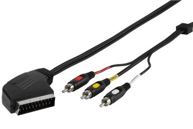 Vivanco 5m AdapterKabel Scart 3x Cinch Composite Audio Video IN/OUT Umschalter