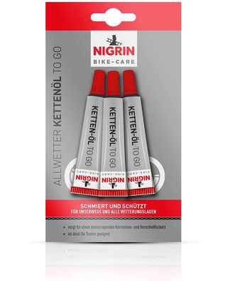 Nigrin Bike Care 3x FahrradÖl Tube KettenÖl KettenFett KettenPflege ÖlSpray