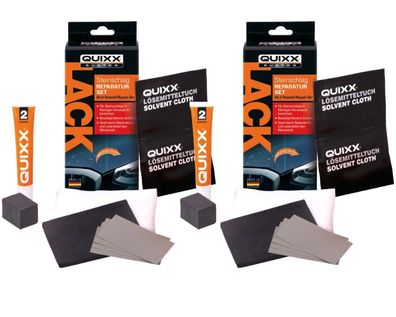 2x PACK QUIXX Steinschlag Reparatur-Set Lack-Reparatur Universal Lack-Reiniger