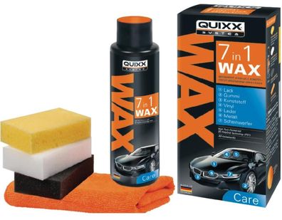 QUIXX 7in1 Wax LackPflege Versiegelung AutoWachs ReifenPflege Kfz Innenraum