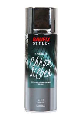 Baufix LackSpray ChromSilber 400ml SprühDose SprayDose SprühLack FarbSpray