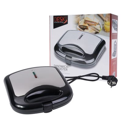 Deski SandwichMaker 750W SandwichToaster KontrollLeuchte Panini ElektroGrill