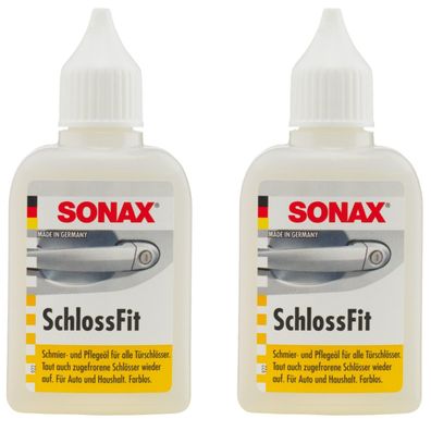 2x PACK Sonax SchlossFit ÖlSpray PflegeÖl Schmieröl TürSchloss SchlossÖl