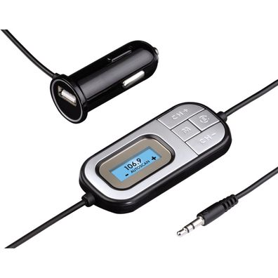 Hama FM Transmitter Display Klinke AutoRadio AUX Handy MP3Player Kfz Adaper