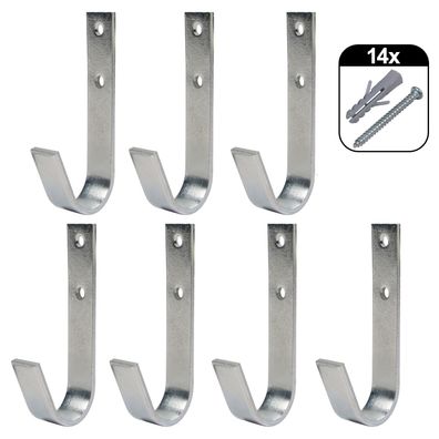 7x Set Wand-Haken Montage-Halterung Winkel-Halter Kleiderhaken U-Form Metall