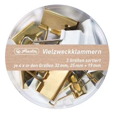 12x Vielzweckklammern Klammern Metall Büroklammern Büro Clips Foldback Klemmen