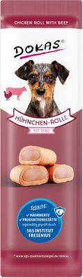 DOKAS - Hühnchen-Rolle mit Rind 1er Pack (1 x 10g)