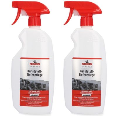 2x Nigrin Tiefen-Pfleger 750ml Kunststoff-Pflege Kunststoff-Reiniger Caravan PKW