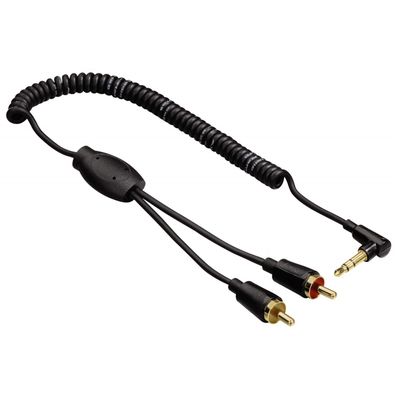 Hama SpiralKabel AUX 3,5mm KlinkenStecker > 2x RCA CinchKabel AudioAdapter