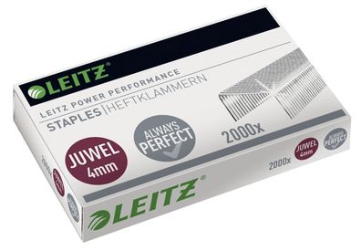 Leitz 5640-00-00 5640 Heftklammern Juwel 4 mm, verzinkt, 2000 Stück