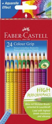 FABER-CASTELL 112424 Buntstift Colour GRIP - 24 Farben, Kartonetui