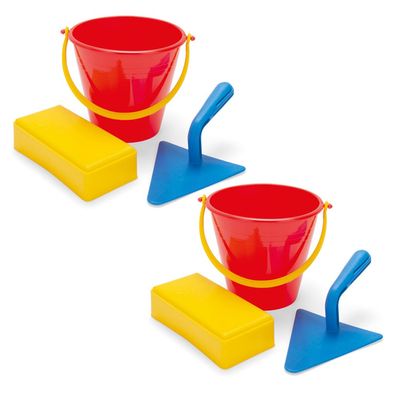 2x Dantoy Maurer Set SandkastenSpielzeug SandSet Strandspielzeug Eimer Schippe