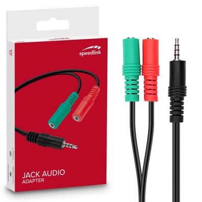 Speedlink HeadsetAdapter Y Splitter 2x 3,5mm KlinkeBuchse auf KlinkenStecker