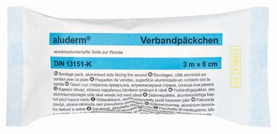 SÖHNGEN® 1003371 aluderm® Verbandpäckchen DIN 13151-K - klein, 3m x 6cm