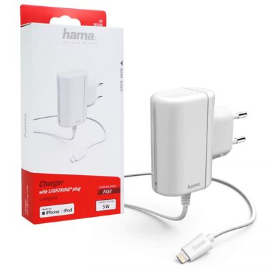 Hama Lightning Schnell Ladegerät 5W 1A 5V USB Kabel Ladekabel Netzteil für Apple