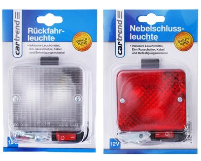 PKW Anhänger Pack Rückfahrscheinwerfer Rückfahrleuchte + Nebelschlussleuchte 12V