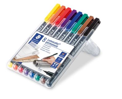 Staedtler® 313 WP8 Feinschreiber Universalstift Lumocolor® - permanent, S, 8 Farben