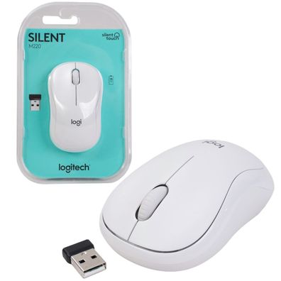 Logitech PC USB Maus M220 Silent Weiß Wireless Mouse Kabellos Funk 3 Tasten