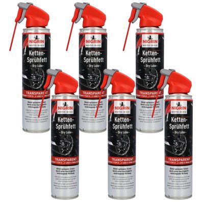 Nigrin 6x Ketten-Fett Sprüh-Fett Ketten-Spray Öl Motorrad Bike O Z X Ring-Kette