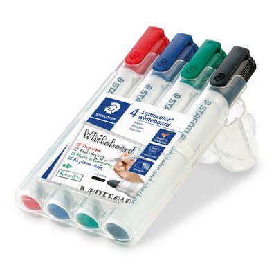 Staedtler® 351 WP4 Lumocolor® 351 whiteboard marker - Rundspitze, 4 Farben sortiert