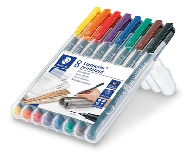 Staedtler® 318 WP8 Feinschreiber Universalstift Lumocolor® - permanent, F, 8 Farben