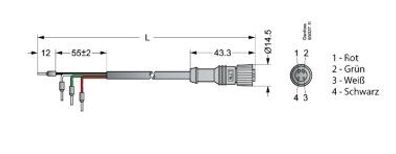 Danfoss Anschlusskabel m. Stecker f. ETS u. CCM/CCMT 034G2200