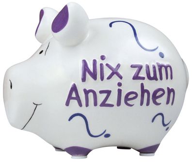 KCG 101485 Spardose Schwein "nix zum anziehen" - Keramik, klein