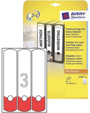 Avery Zweckform L4701 60x Ordnerrücken A4 OrdnerEtiketten breit Rückenschilder