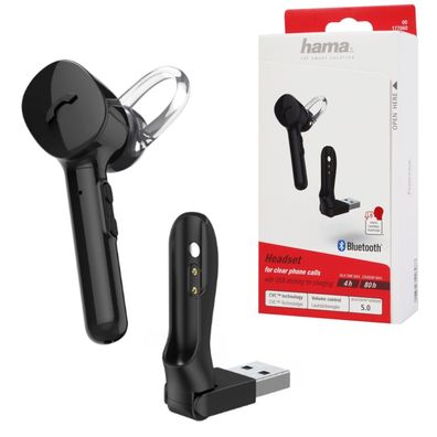 Hama Mono Bluetooth Headset MyVoice mit USB Docking Chat Telefonie für Handy PC