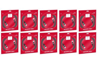 10x PACK 3m NetzwerkKabel Cat 5e STP RJ45 Gigabit Patchkabel LAN DSL Ethernet