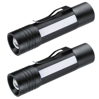 2x Set Hama LED Taschenlampe ALU Magnet Hell 180 Lumen ArbeitsLeuchte Warnlicht