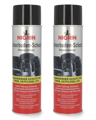 2x PACK Nigrin Unterbodenschutz SprayDose Bitumen Schwarz Korrosionsschutz Auto