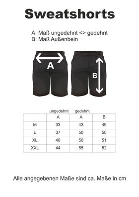 Allgäu Sweatshorts - Altdeutsch bedruckt - Kurze Hose Shorts