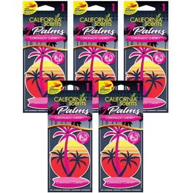 5x California Car Scents Palms Auto Lufterfrischer Duft-Palme Duftbaum Autoduft