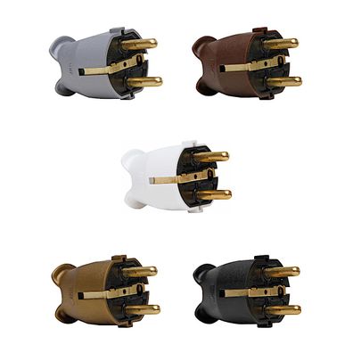 Stecker Schutzkontaktstecker weiß schwarz braun gold silber IP20 Kopp