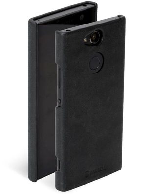 Krusell Cover Leder HardCase Schale SchutzHülle Tasche für Sony Xperia XA2