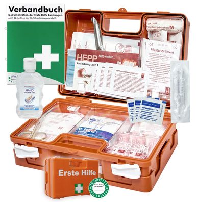 Erste-Hilfe-Koffer safeAID - akt. DIN/ EN 13157 für Betriebe + Hand-Hygiene-Gel